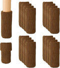 Hazeland High Elastic Knitted Chair Leg Protectors for Hardwood Floors, Non Slip No Scratch Noise Furniture Socks, Suitable for Most Round or Square Furniture Feet (16, Brown) by HAZELAND