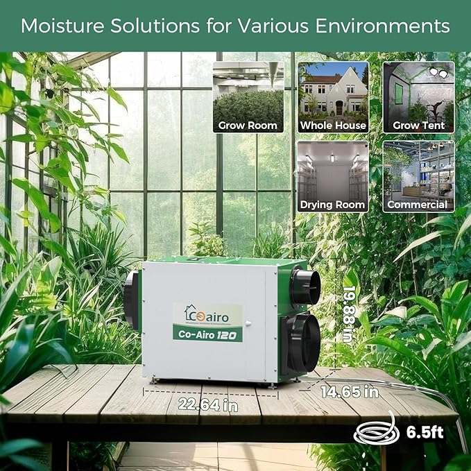 Whole House Dehumidifier 208 Pint, Crawl Space Dehumidifier with Controller Fresh Air Function and Drain Hose Up to 3000 sq. ft. for Grow Tent, Whole House, Commercial, Basement, Water Damage - Image 5