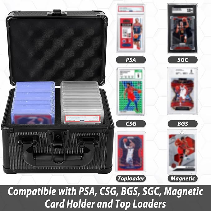 Graded Card Case - Aluminum Alloy Graded Card Storage Box Compatible with 40 Card Slabs, Sports Trading Card Case Fits PSA, CSG, BGS - Image 3