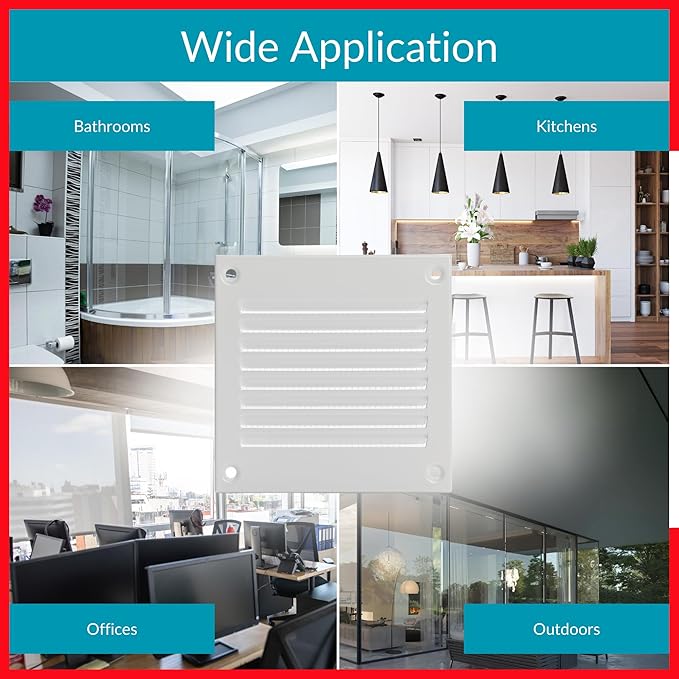2x2 Vent Cover (Duct Opening) - White HVAC Return Air Grille for Wall and Ceiling - Metal AC Vent Cover with Mesh - Rectangular Ventilation Register - External Dimensions: 3.94" W x 3.94" H - Image 7