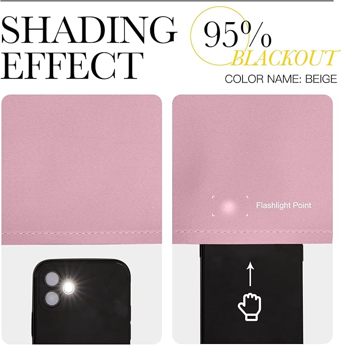 NICETOWN RV Blackout Curtains for Camper Windows, Rouge Pink, 34" x 36", Set of 2, Kitchen Curtains, Short Blackout Drapes, Thermal Insulated Rod Pocket Window Treatment Draperies for Nursery - Image 4