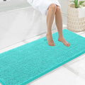 Smiry Luxury Chenille Bathroom Rugs 59x20, Extra Soft and Absorbent Shaggy Bath Mat, Machine Washable, Non-Slip Plush Carpet Runner for Tub, Shower, and Floor, Home Decor Accessories, Turquoise by Smiry
