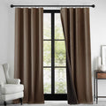 RYB HOME 100% Blackout Linen Textured Curtains 108 inches Long, Thermal Insulating Privacy Energy Saving for Bedroom Living Room Window Office Theater Patio Door, W 52 x L 108 in, Coffee, 2 Panels by RYBHOME