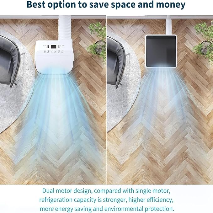 GAOMON 10,000 BTU Portable Air Conditioner for Bedroom & Small Rooms - 3-in-1 Energy-Efficient AC Unit with Remote Control, 24H Timer, Quiet Operation & Fast Cooling, Compact Design for Dorm/Office - Image 6