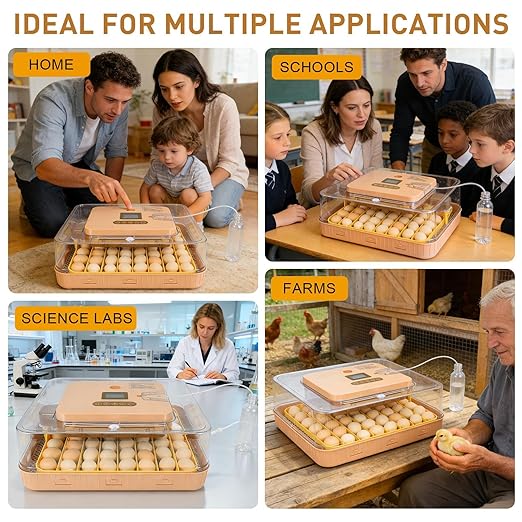 4th Gen – 56 Egg Fully Automatic Incubator, 2026 UpgradedDesign, Intelligent Sensor-Based Humidity & Temp Control, Custom Days, Adjustable Auto Turning & Stop, Chick Separator, Flexible Egg Spacing - Image 9