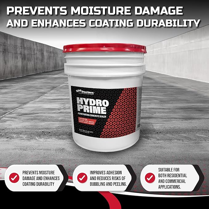 Hydro Prime - Moisture Barrier and Penetrating Sealer for Concrete & Masonry Floors - Primer for Long-Lasting Paint & Coating Protection (1 Gallon) - Image 4