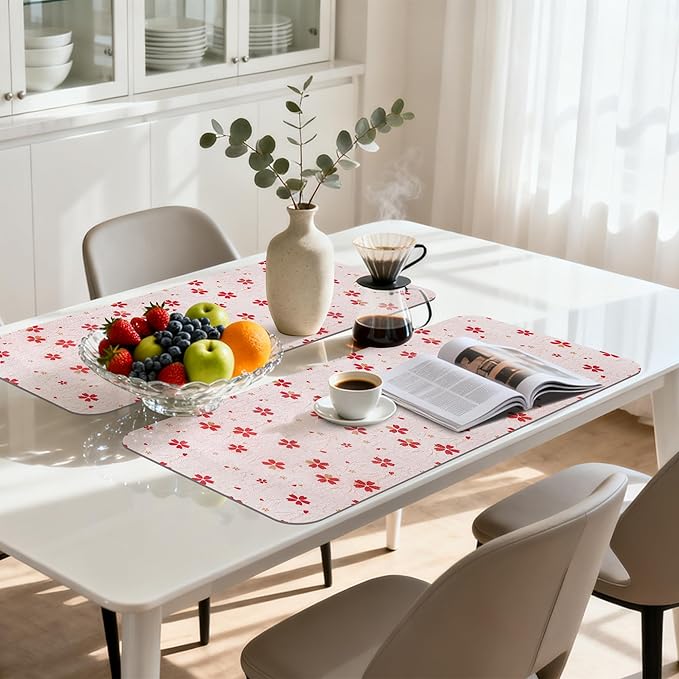 FIFTY FEET 12"x120" Non-Adhesive Shelf Liner for Kitchen Cabinets and Drawers, Washable Non-Slip PVC Cabinet Liner (Red Floral)(1 Roll) - Image 7