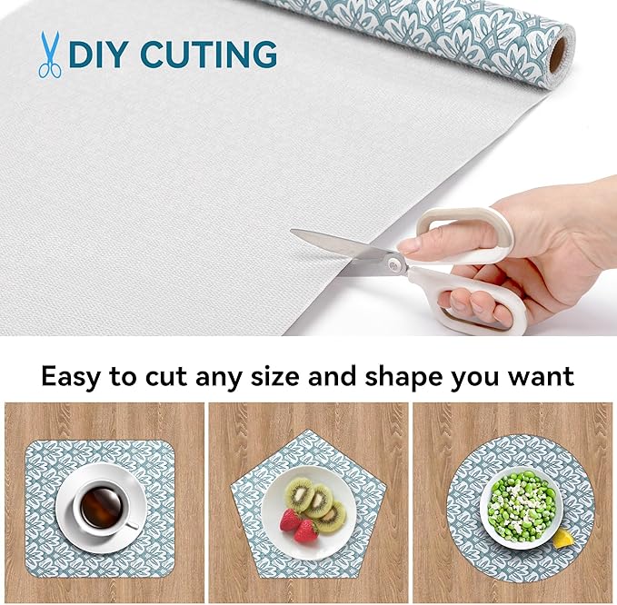 18" W x 96" L Floral Drawer and Shelf Liner for Cabinets, Non-Adhesive Strong Grip Non-Slip Flower Shelf Cabinet Kitchen Shelf Liners for Kitchen Cabinets - Image 4