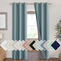 NICETOWN 100% Absolutely Blackout Linen Curtains with Thermal Insulated Liner, Skylark Blue, 42" Wide, 90" Length Energy Saving Curtains for Living Room 2 Panels Set, Vertical Blinds by NICETOWN
