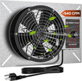 Abestorm 540CFM IP-55 Rated Crawlspace Ventilation Fan with Humidistat Thermostat, 8.7inch Basement Vent Fans with Isolation Mesh, Ventilator Fan for Crawl Space Basement Garage Attic Grow Tent by AbestormSolutionsINC