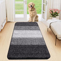 Smiry Dog Door Mat for Muddy Paws, Absorbs Moisture and Dirt, Low-Profile Entryway Mat with Non-Slip Backing, Entry Indoor Outdoor Doormat for Inside Floor (47x20 Inches, Black, Striped) by Smiry