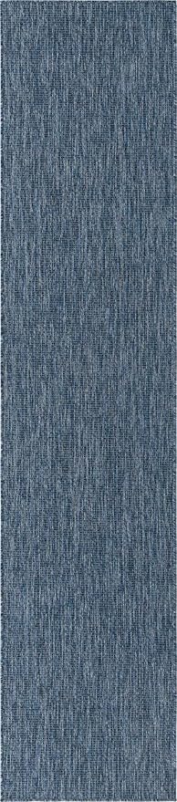 Unique Loom Collection Casual Transitional Solid Heathered Indoor/Outdoor Flatweave Area Rug (2' 7" x 12' Runner, Blue/Navy Blue) - Image 9