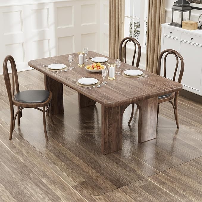 5'×7' Frosted Clear Floor Mat for Under Dining Room Table, No Scratch Durable Plastic Area Rug for Kitchen, Waterproof Easy Flat Floor Protector for High Traffic Area by Unknown