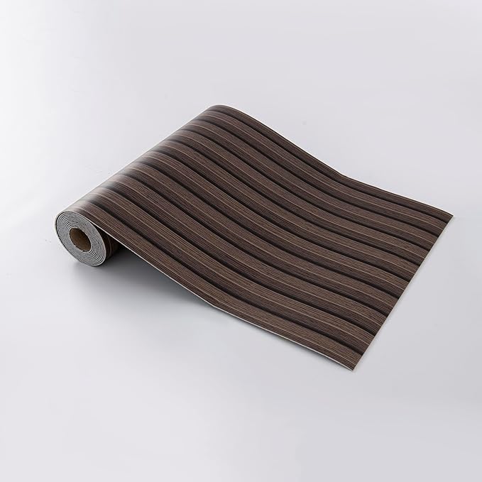 Peel and Stick PVC Slat Wall Panels, Wood Grain Self-Adhesive Soundproof Moisture-Resistant Paneling, 3D Faux Wood Panels for Bedroom Bathroom Walls & Ceilings 118"x15.75"(Dark Walnut,13Sq.ft) - Image 6