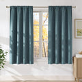 NICETOWN Greyish Blue Room Darkening Rod Pocket Curtains 63 inch Length, W42 x L63, Light Blocking Thermal Insulated Noise Reducing Drapes for Bedroom Living Room Farmhouse Decor, 2 Panels by NICETOWN