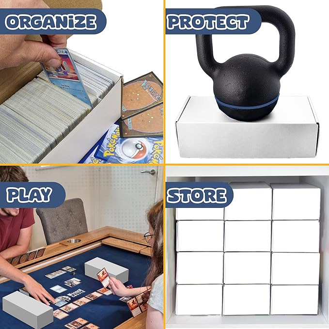 Kraftex Baseball Card Storage Box - 3 TCG Card Holder Boxes, 600+ Ct. Sports Card Box. 1800 Bulk Card Box Storage for Trading Cards incl MTG - Image 7