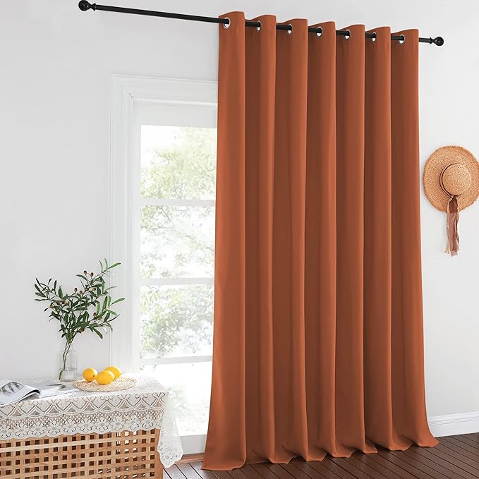 NICETOWN Burnt Orange Blackout Curtains for Bedroom/Living Room 132 Inch Length - Thermal Insulated Room Darkening Grommet Top Window Curtains (100 by 132 - Inch, 1 Panel) - Image 8