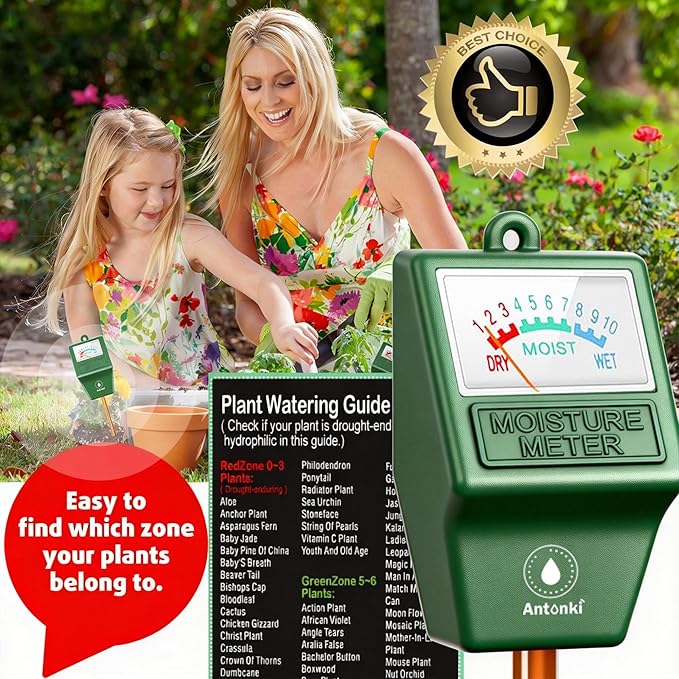 Antonki 2 Pack Soil Moisture Meter, Plant Water Meter for Gardening,Farming, Soil Tester Hygrometer Sensor for Indoor Outdoor House Plants, Flower, Lawn- No Battery Required - Image 5