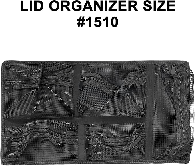 LAFENLIN Lid Organizer for Pelican 1510 Case, 5 Mesh Pockets Storage Organizer, Fits Camera Cases, Diving Dry Boxes, Hard Cases & Toolboxes – Includes Screws & Hook and Loop Strap, Durable, Shockproof - Image 2