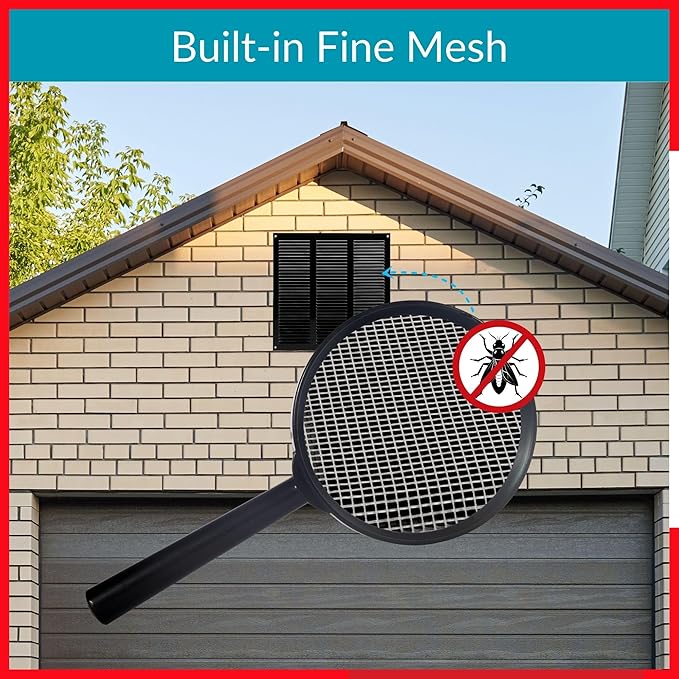 10x10 Vent Cover (duct opening) - Black HVAC Return Air Grille for Wall and Ceiling - Metal AC Vent Cover with Mesh - Rectangular Ventilation Registe - External Dimensions: 11.81" W x 11.81" H - Image 5