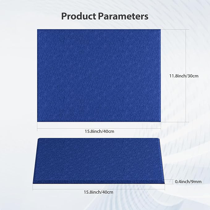12 Pack Acoustic Panels Self Adhesive Sound Proof Foam, High Density Sound Acoustic Panel, 16X12X0.4 Inch 4:3 Rectangle Panels in Home, Office, Reccording Room, Studio, more(Telecom Blue) - Image 6