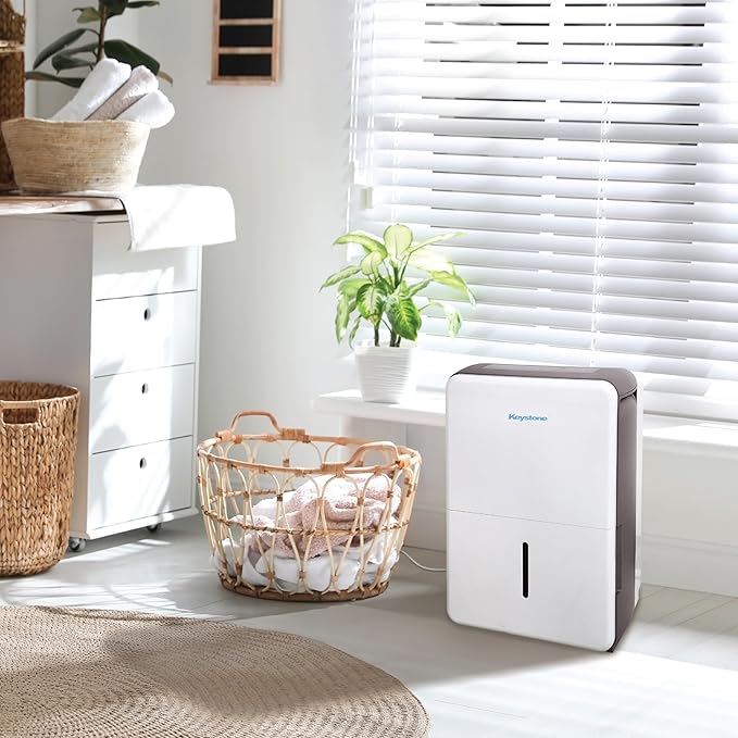 Keystone 50-Pint Portable Dehumidifier for Basement, Garage, Living Room, and Extra Large Rooms up to 4,500 Sq.Ft., 115V, Quiet Dehumidifier for Home and Moisture Absorber with Auto-Shutoff and Timer - Image 2