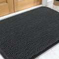 OLANLY Dog Door Mat for Muddy Paws 32x20, Absorbs Moisture and Dirt, Absorbent Non-Slip Washable Doormat, Quick Dry Chenille Mud Mat for Dogs, Entry Indoor Entryway Carpet for Inside Floor, Dark Grey by OLANLY