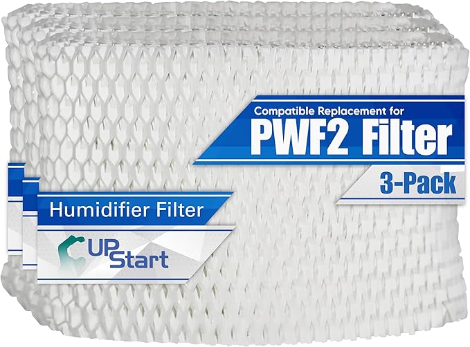3-Pack WF2 Filter Fits Protec PWF2 Replacement Wicking Filter For Vicks Humidifier VEV400 - Compatible with Vick Humidifier Filters Model PWF2 by UpStart+Components