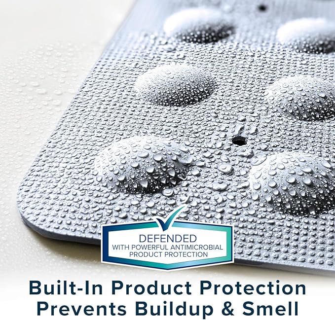 SlipX Solutions Square Natural Rubber Shower Stall Mat, 21” x 21”, Non Slip Safety, Built-in Product Protection, 140 Power Grip Suction Cups, Center Drain Hole, Gray - Image 5