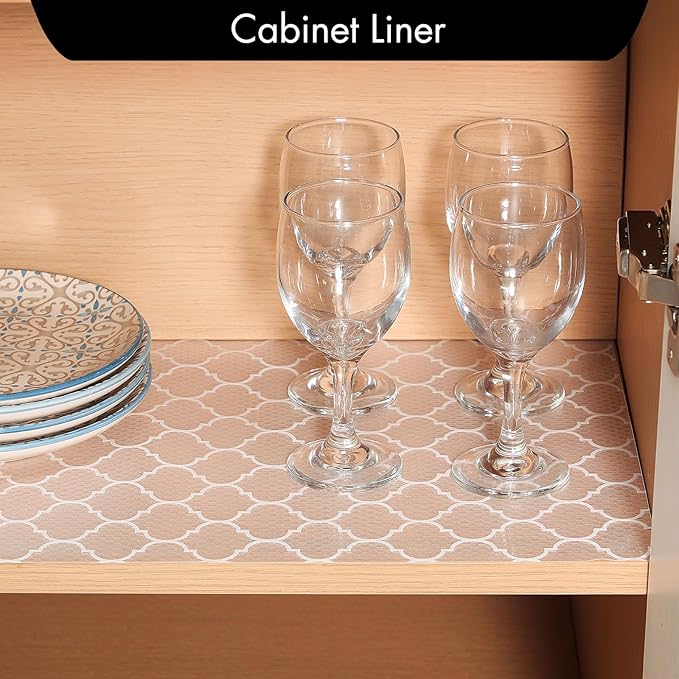 Cooyes Shelf Liner for Kitchen Cabinets – Non-Adhesive Waterproof EVA Liner for Drawers and Cabinets – Durable, Easy-to-Cut Shelf Paper with Modern Pattern - Image 3