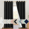NICETOWN Vintage Open Linen Weave Flax Thermal Black Curtains for Holloween Decoration, 100% Blackout Curtains 84 inches Long 2 PCs for Dining Room, Soundproof Window Treatment Drapes for Hall Room by NICETOWN