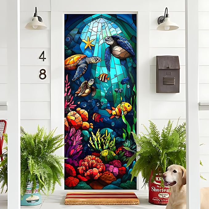 3D Door Stickers, Peel and Stick Vinyl Wallpaper, Self-Adhesive Mural Door Cover for Home Decor 30.3" W x 78.7" H - Image 4
