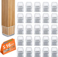 16pcs Square Chair Leg Floor Protectors, Furniture Pads for Hardwood Floors, Furniture Sliders for Chair Legs, Floor Protectors for Chairs, Silicone Chair Leg Caps Cover, Clear, Small by BAIPOK