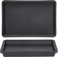GREANER 3 Packs Plant Saucers Rectangular, 15x11x1.2 Inch Heavy Plastic Plant Saucer Drip Tray, Flower Pot Tray for Indoors Outdoor Plant Pots, Thick Drip Tray for Garden Potted Water Drips and Soil by GREANER