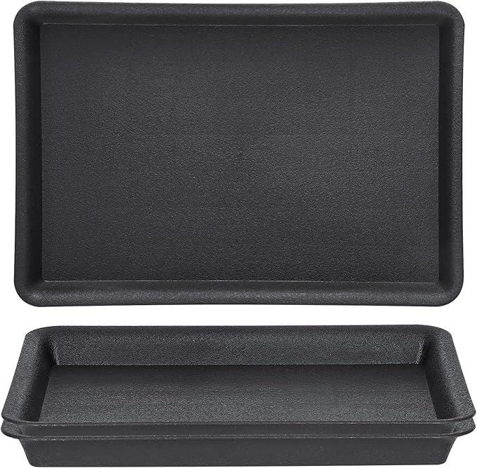 GREANER 3 Packs Plant Saucers Rectangular, 15x11x1.2 Inch Heavy Plastic Plant Saucer Drip Tray, Flower Pot Tray for Indoors Outdoor Plant Pots, Thick Drip Tray for Garden Potted Water Drips and Soil by GREANER