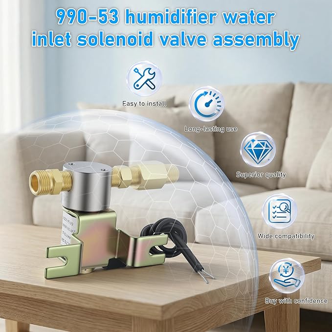990-53 Humidifier Solenoid Vavle Assembly, Humidifier Water Valve 24 Volts Compatible with GeneralAire 1042 1042L 1042LH 1137 | 3.5Gallon/hr by TOMOON - Image 7