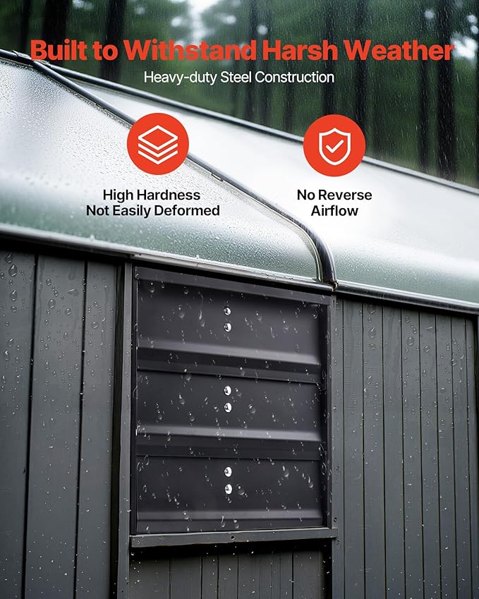 VEVOR 10'' Exhaust Fan, Wall Mounted Attic Fan with Variable Speed controller, 900 CFM, Automatic Shutter, Ventilation and Cooling, Black - Image 4
