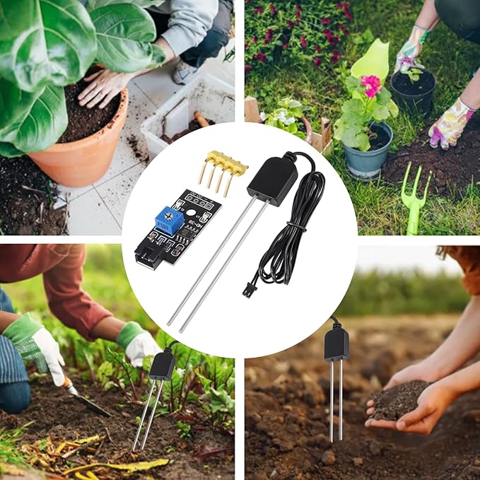 5 Sets Soil Moisture Sensor, Resistive Soil Moisture Meter, Soil Hygrometer Sensor Test Kit with Corrosion Resistant Probe Digital Analog Signal Output for Garden Automatic Watering System - Image 7