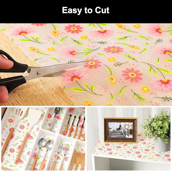 Cooyes Shelf Liner – Premium Non-Adhesive Cabinet & Drawer Liner for Kitchen – Waterproof Shelf Paper with Modern Pattern – Durable EVA Cabinet Mat – Easy to Cut (17.5" W x 360" L) - Image 7