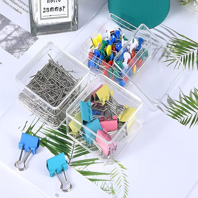 Clear Square Cube Acrylic Box 4 Packs With Lid - Transparent Storage Containers for Candy, Pills, and Tiny Jewelry - 4 x 4 x 2.4 Inch - Image 4
