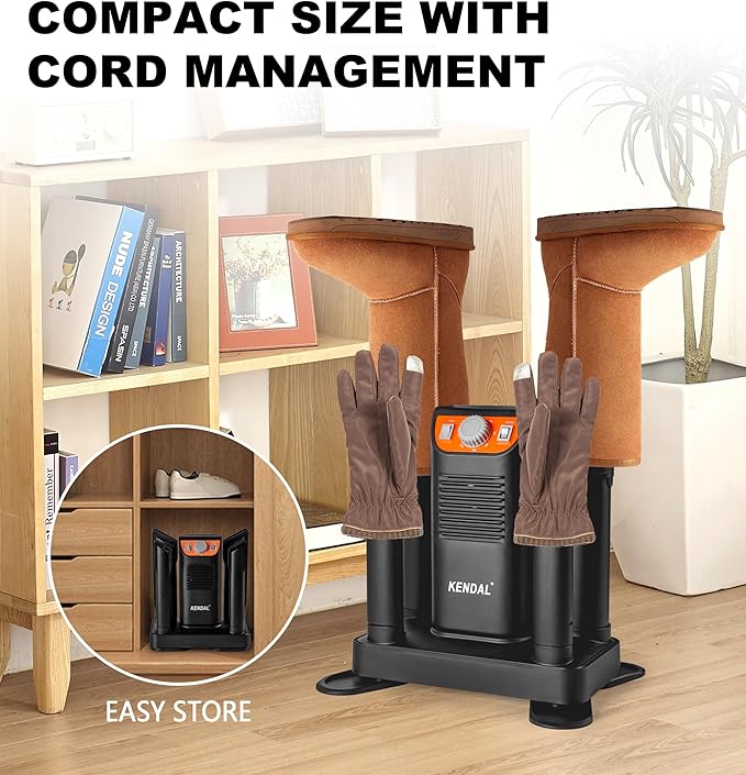 Boot Dryer for Work Boots, Shoe Dryer and Ozone Deodorizer, Portable Ski Boot Dryer with Adjustable Tubes & Timer, Ultra Silent, Quick Drying for Ski Boots, Sneakers, Gloves, Hats, Helmets - Image 7