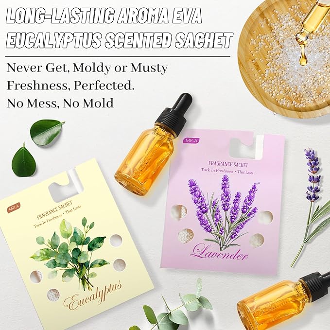 13Packs Lavender Eucalyptus Scented Sachet Bags, Fragrance Sachet Bags for Drawers and Closets, Air Fresheners for Car and Home, Closet Deodorizer Scented Drawer Fresheners for Dresser - Image 4