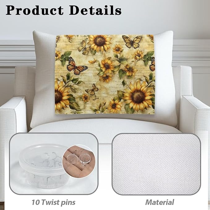 Fashion Headrest Cover for Recliner Sunflower Butterfly Portable Washable Dust Cover for Couch Wear Resistant Protector for Couch Easy to Install - Image 4