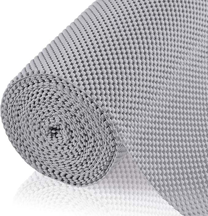 Shelf Liner for Kitchen Cabinet, Drawer Liners Non Slip Non Adhesive Thick Mat, Breathable Dresser Pantry Bathroom Protector, Grey, 18" x 240" by ALIUNI