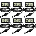 Weewooday Mini Digital Temperature Humidity Meters Gauge with Probe Gauge LCD Fahrenheit Display Thermometer Hygrometer for Incubator Reptile Plant Greenhouse Chicken Coop Garden(Black, 6 Pieces) by Weewooday
