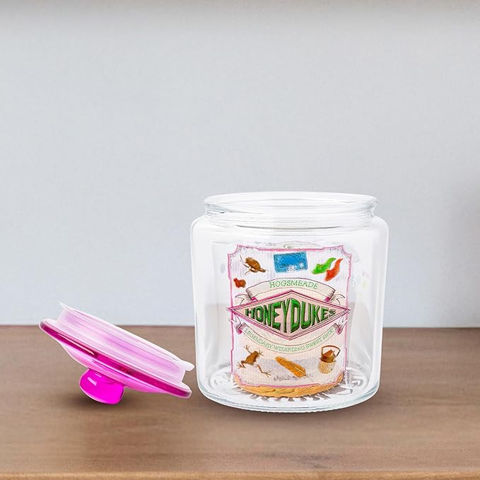 Silver Buffalo Harry Potter Hogsmeade Honeydukes Treats Glass Cookie Snack Candy Jar With Lid (Small) - Image 5