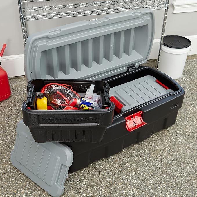 Rubbermaid ActionPacker️ 48 Gal with 8 Gal Containers Nested, Lockable Storage Bins, Industrial, Rugged Storage Container Bundle with Lids - Image 7