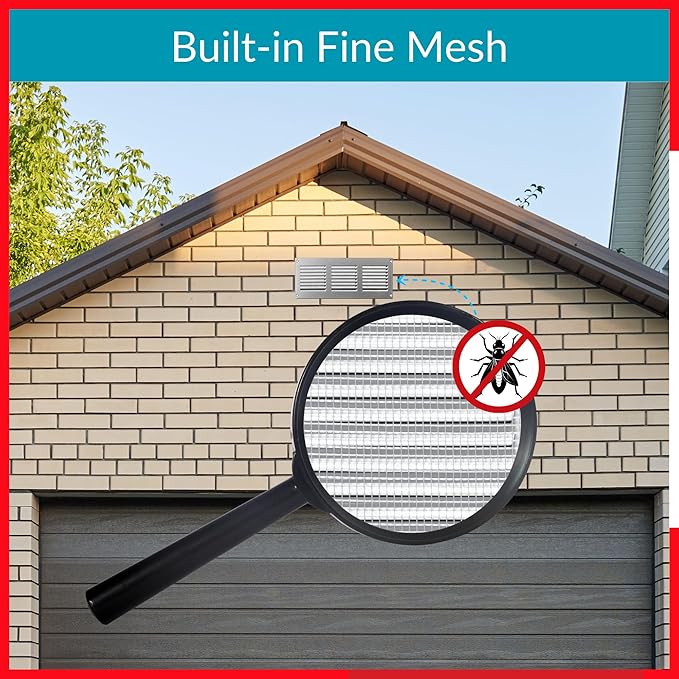 10x2 Vent Cover (Duct Opening) - HVAC Return Air Grille for Wall and Ceiling - Stainless Steel AC Vent Cover with Mesh - Rectangular Ventilation Register - Overall Size: 11.81" W x 3.94" H - Image 5