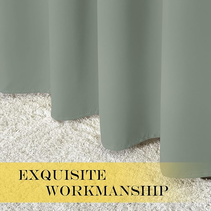NICETOWN Blackout Drapery Curtain Panel 90 inches Long - Window Treatment Thermal Insulated Grommet Blackout Curtain/Drape for Bedroom Living Room (Sage Green, 1 Panel, 46 by 90 inches) - Image 5
