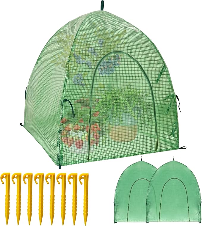 40″*40″*31″ Winter Plant Warm Covers - Raised Bed Cover, Garden Row Accelerator, Warm Tent Freeze Protection Humidity Domes for Germination, Seedling Propagation Protecting Plants from Animals 2 PCS by CHPPEY